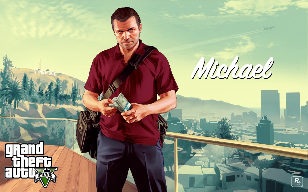 Michael con el fajo para reservar GTA V en el GAME de turno