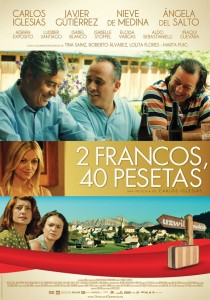 Póster en español de 2 francos, 40 pesetas
