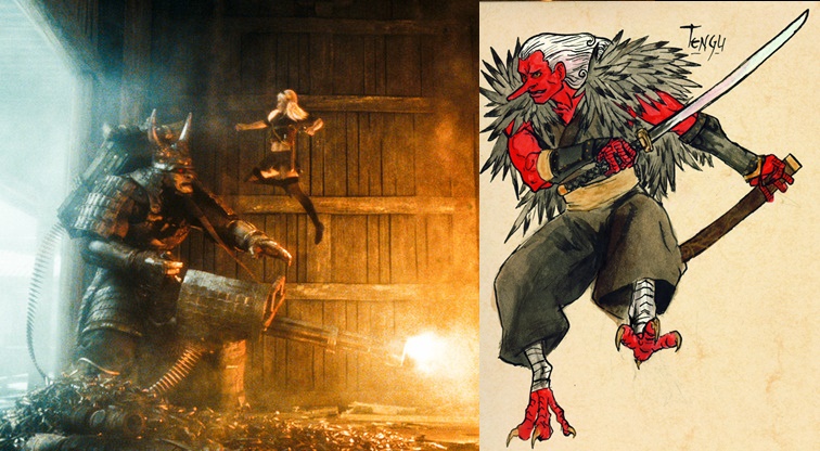 Uno de los Tengu que aparece en Sucker Punch y uno más tradicional.