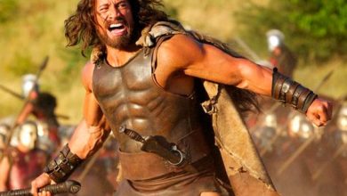 Dwayne Johnson caracterizado como Hércules