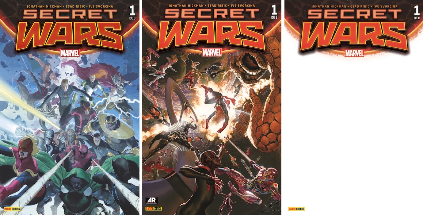 Las tres portadas de Secret Wars 1...