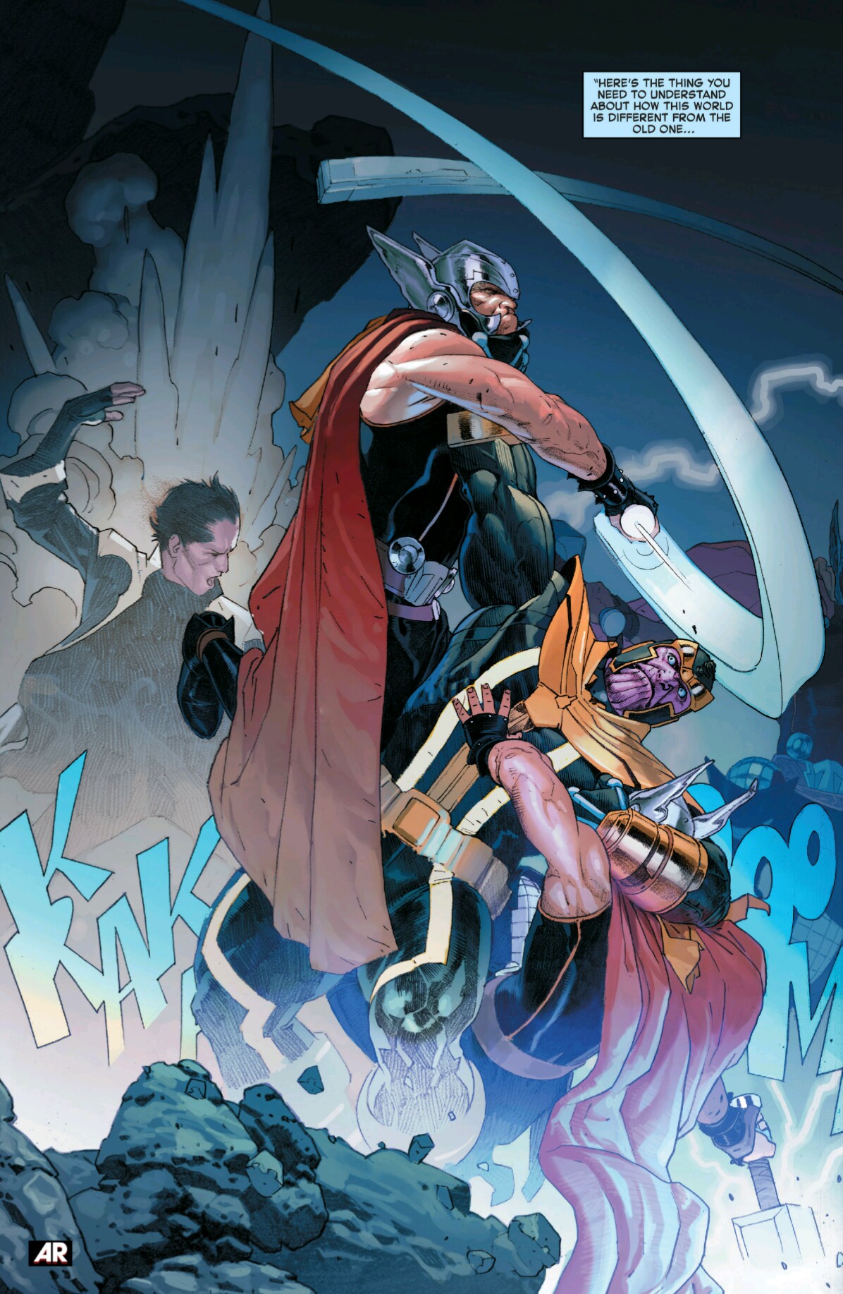 Arte de Ribic... Thanos contra Thors Corp