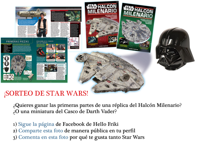Sorteo: piezas de réplica del Halcón Milenario y casco de Darth Vader